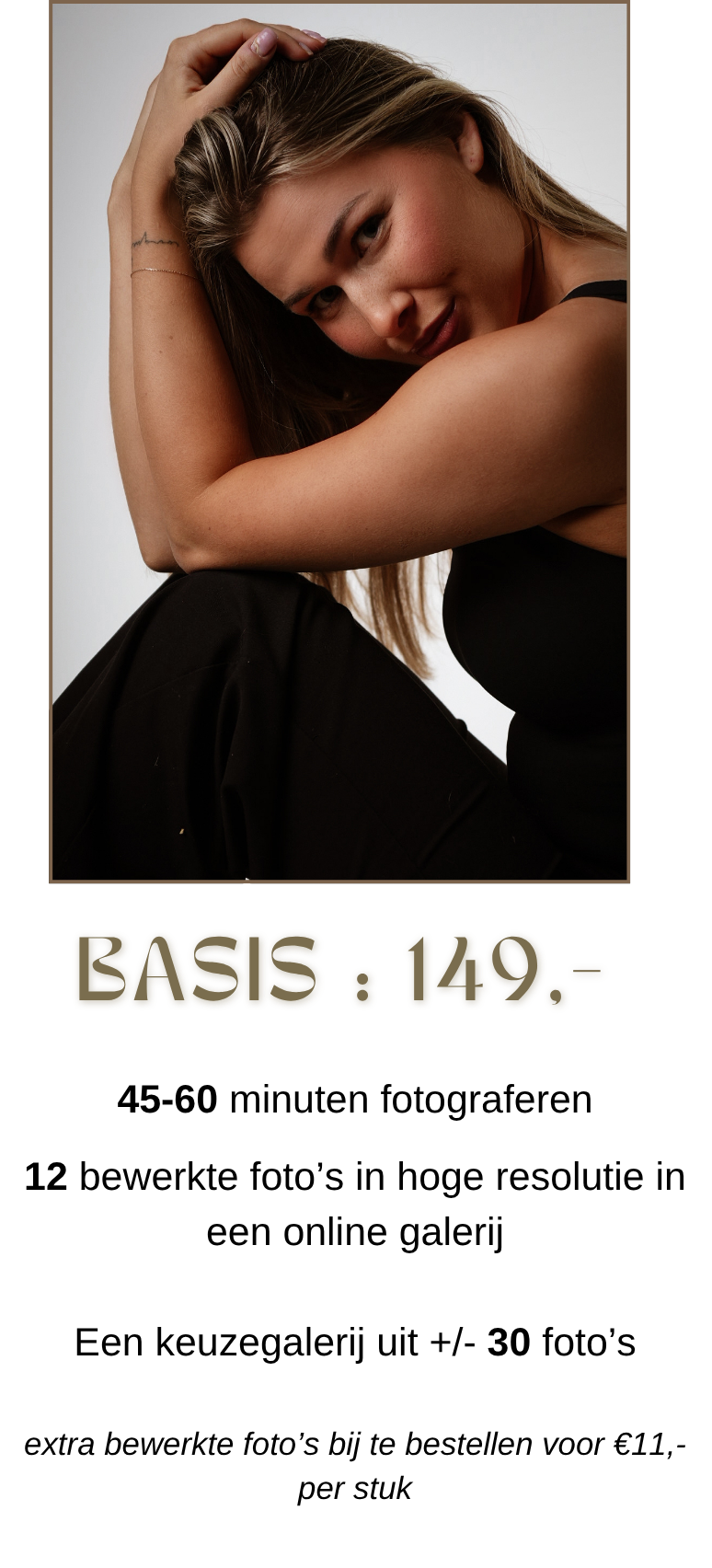 beige minimalist service package photography price list flyer (297 x 210 mm)